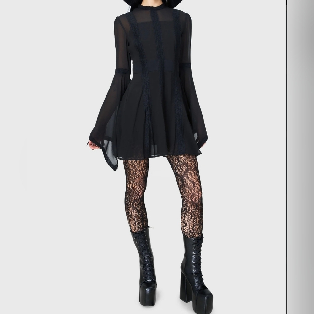 Killstar Black Gothic Long Sleeve Dress